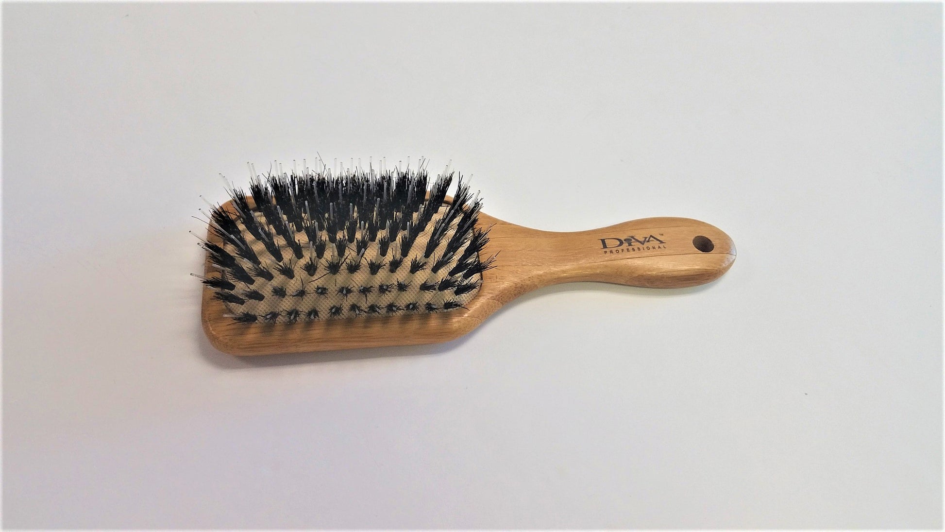 Small Bamboo Paddle Brush w/Porcupin  BM110PC